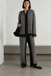 YEZWE Graphic Stripe Elegance Co-Ord Set | Pre-Booking